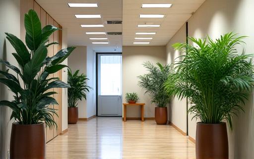 Proyecto de oficina antes y después del paisajismo