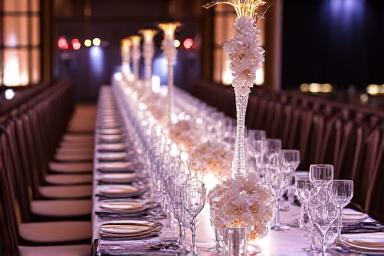 Centros de mesa florales para evento de negocios de lujo