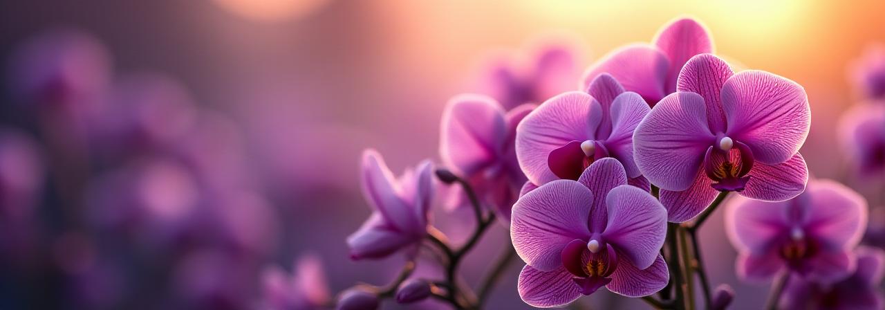 Flores suaves y elegantes al atardecer